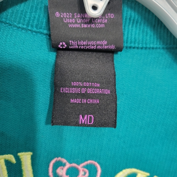 Hello Kitty Teal Jean Jacket with Colorful Embroidery - Picture 4 of 9